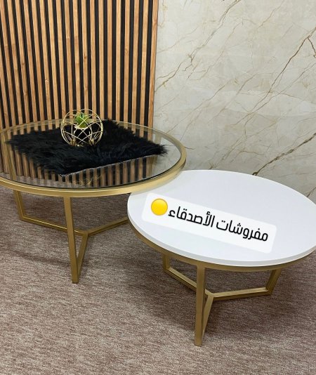 طاولة وسط معدن مع خشب بسعر {500} شيكل